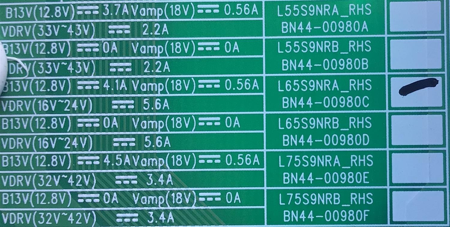 LED DRIVER PARA TV SAMSUNG / NUMERO DE PARTE BN44-00980C / L65S9NRA_RHS / BN4400980C / AM5RM8D0060 / PANEL CY-TR065FLLV1H / MODELO QN65Q90RAFXZA FA02	 - Imagen 3